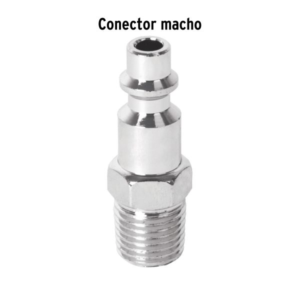 27023 - Conector rápido de acero, macho, cuerda 1/4' NPT, PRETUL