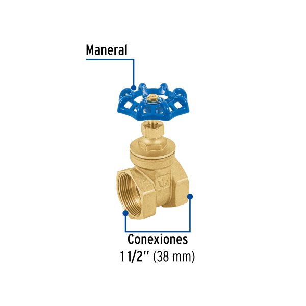 49021 - Válvula de compuerta de latón roscable de 1 1/2', Foset