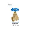 49020 - Válvula de compuerta de latón roscable de 1 1/4', Foset