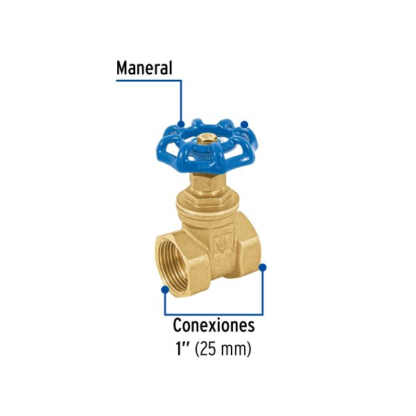 49019 - Válvula de compuerta de latón roscable de 1', Foset