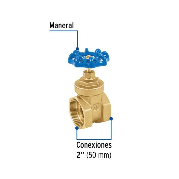 49022 - Válvula de compuerta de latón roscable de 2', Foset