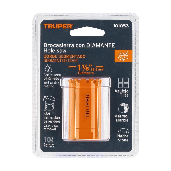 101053 - Brocasierra diamante 1-1/8' borde segmentado, Truper