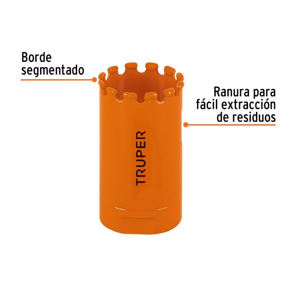 101053 - Brocasierra diamante 1-1/8' borde segmentado, Truper