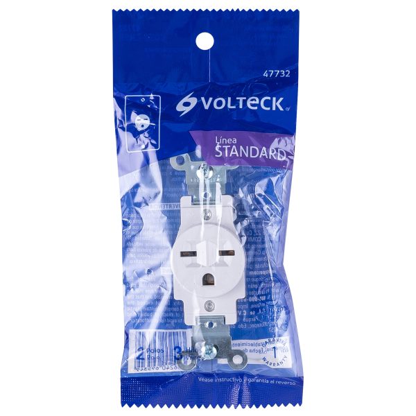 47732 - Contacto sencillo, cara de chino, Standard, blanco, Volteck