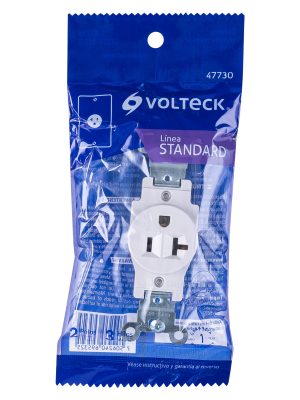 47730 - Contacto sencillo, 2 polos 3 hilos, 20 A, Standard, blanco
