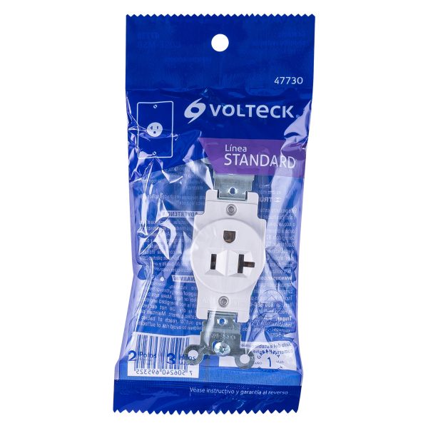 47730 - Contacto sencillo, 2 polos 3 hilos, 20 A, Standard, blanco