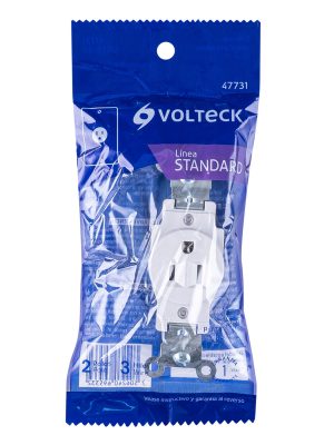 47731 - Contacto sencillo, 2 polos 3 hilos, Standard, blanco