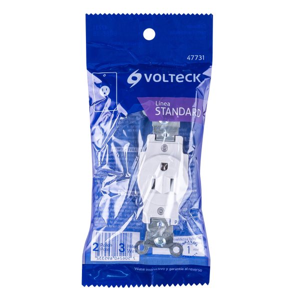 47731 - Contacto sencillo, 2 polos 3 hilos, Standard, blanco