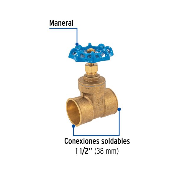 49027 - Válvula de compuerta de latón soldable de 1 1/2', Foset