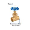 49026 - Válvula de compuerta de latón soldable de 1 1/4', Foset