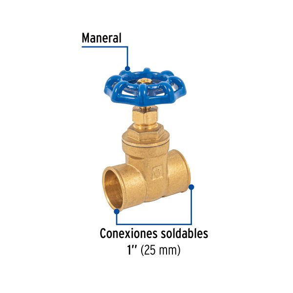 49025 - Válvula de compuerta de latón soldable de 1', Foset