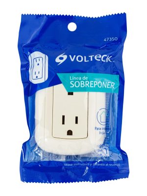 47350 - Contacto de sobreponer dúplex 2 polos+ tierra, ABS, Volteck