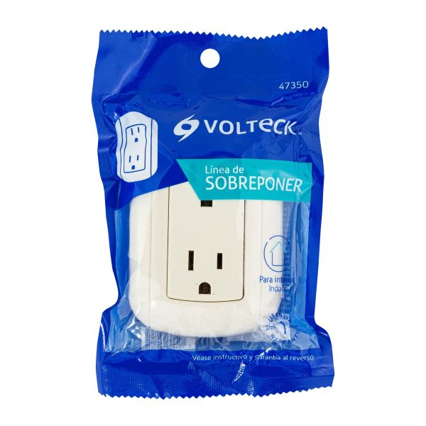 47350 - Contacto de sobreponer dúplex 2 polos+ tierra, ABS, Volteck