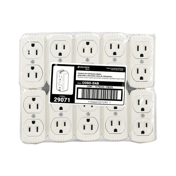 29071 - Contacto de sobreponer dúplex 2 polos+tierra, granel, Basic