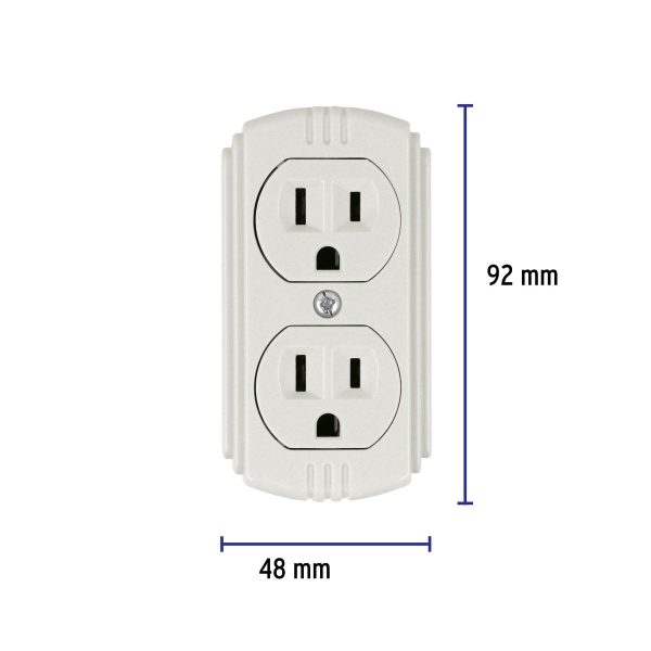 46103 - Contacto de sobreponer dúplex, 2 polos+ tierra, baquelita