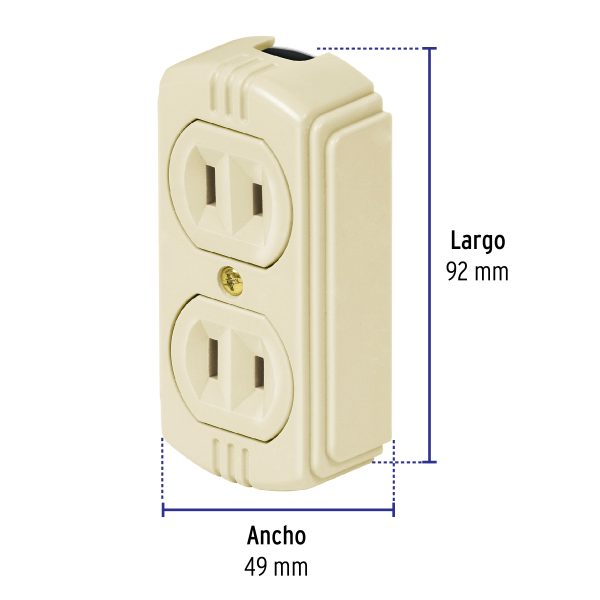 46106 - Contacto de sobreponer dúplex sin tierra, Volteck