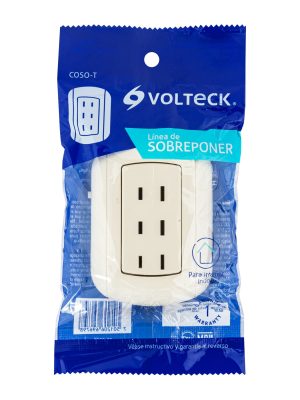 47351 - Contacto de sobreponer triple sin tierra, Volteck