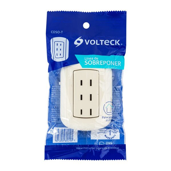 47351 - Contacto de sobreponer triple sin tierra, Volteck