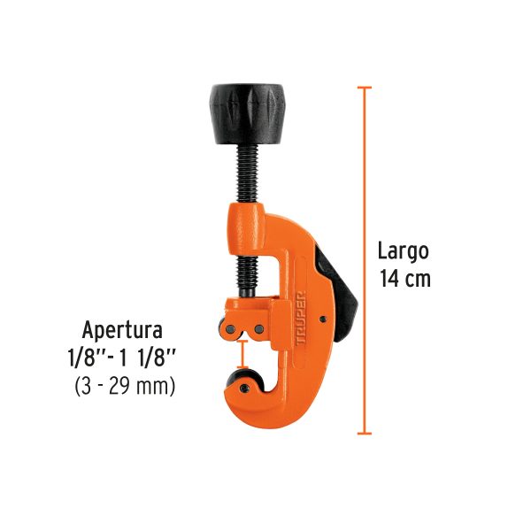12853 - Cortador de tubo de cobre 1/8' a 1-1/8' cuchilla 17mm,Truper