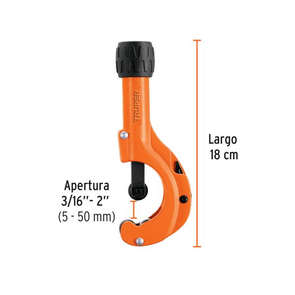 12859 - Cortador de tubo de cobre 3/16' a 2' cuchilla 18 mm, Truper