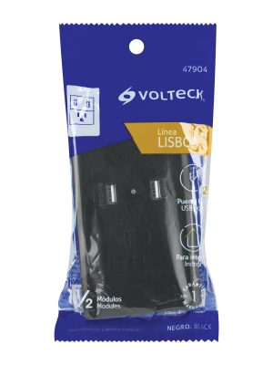 COUSB-LNE1.jpg 47904 - Placa armada negra contacto y 2 puertos USB 1.5 mód, Lisboa