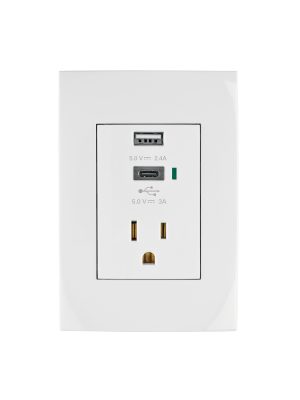 COUSB-OB.jpg 48313 - Contacto 2polos + tierra con 2 puertos USB, Oslo, blanco