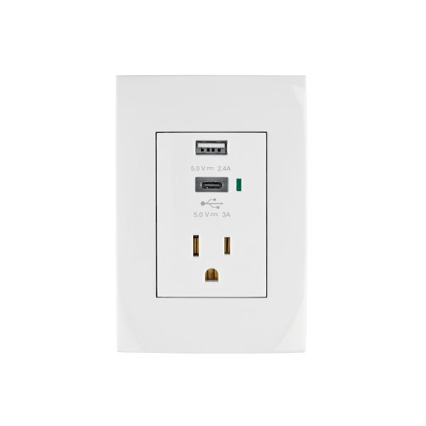 48313 - Contacto 2polos + tierra con 2 puertos USB, Oslo, blanco