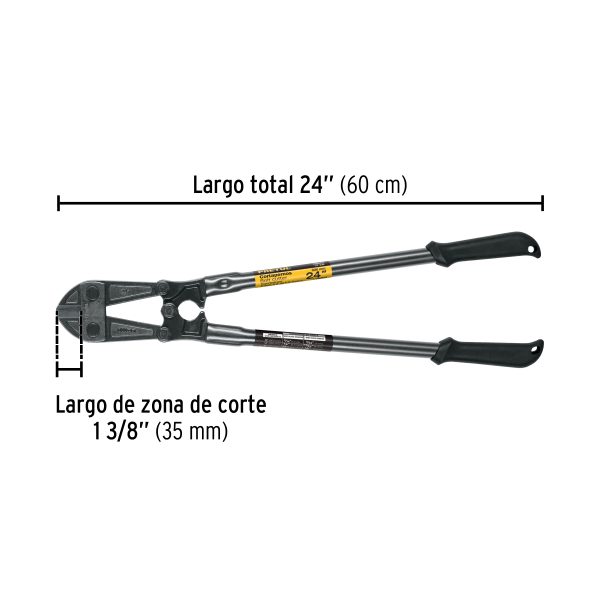 20947 - Cortapernos 24', mango tubular, PRETUL