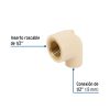 48909 - Codo 90° de CPVC con inserto latón 1/2', FOSET
