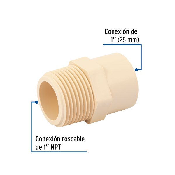 45100 - Conector macho de CPVC 1', Foset