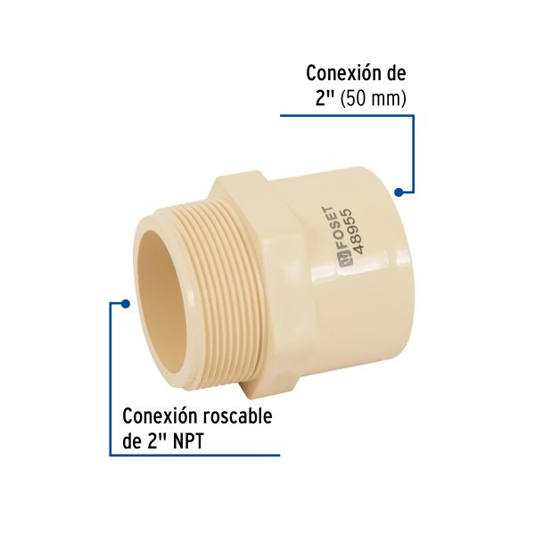 48955 - Conector macho CPVC 2', Foset