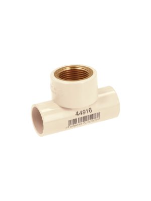 CPVC-704.jpg 44916 - Tee CPVC, 3/4', rosca central hembra, inserto de latón, FOSE