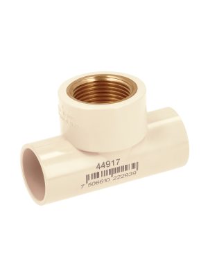 CPVC-705.jpg 44917 - Tee CPVC, 1', rosca central hembra, inserto de latón, FOSET