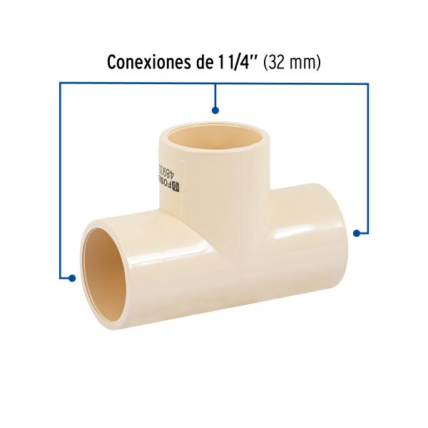 48935 - Tee sencilla de CPVC de 1-1/4', FOSET