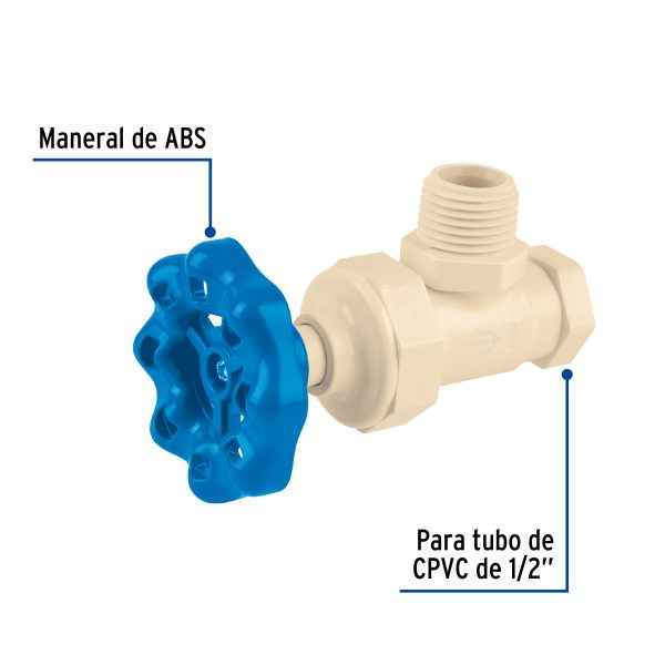 42019 - Llave angular de CPVC de 1/2' maneral volante, FOSET