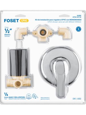 CPVC-KIT-ME1.jpg 45486 - Kit de instalación monomando para regadera CPVC, 1/2', FOSET