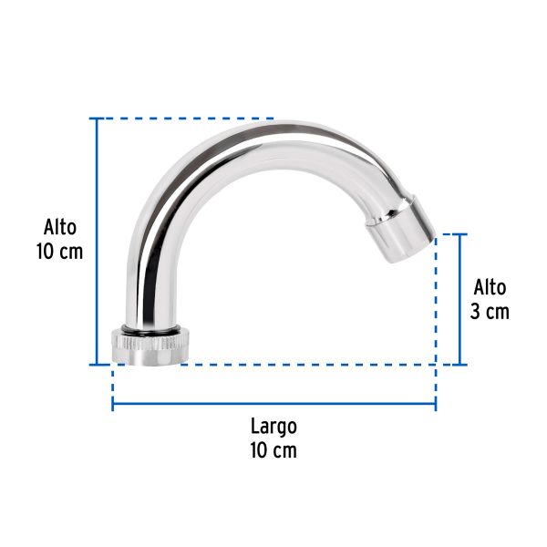 49377 - Cuello curvo para mezcladora de lavabo, cromo, Basic