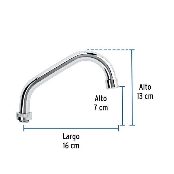 45713 - Cuello largo para mezcladora de lavabo, cromo, Basic
