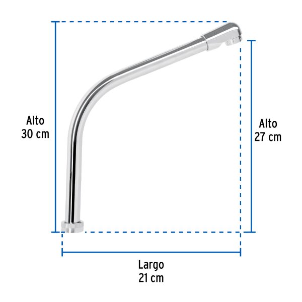 49193 - Cuello tipo cobra para mezcladora de fregadero, cromo, Basic