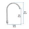 48195 - Cuello alto para mezcladora de fregadero, cromo, Basic