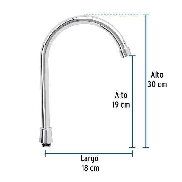 48195 - Cuello alto para mezcladora de fregadero, cromo, Basic