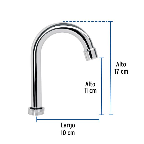 49285 - Cuello tipo bar para mezcladora de lavabo, cromo, Basic