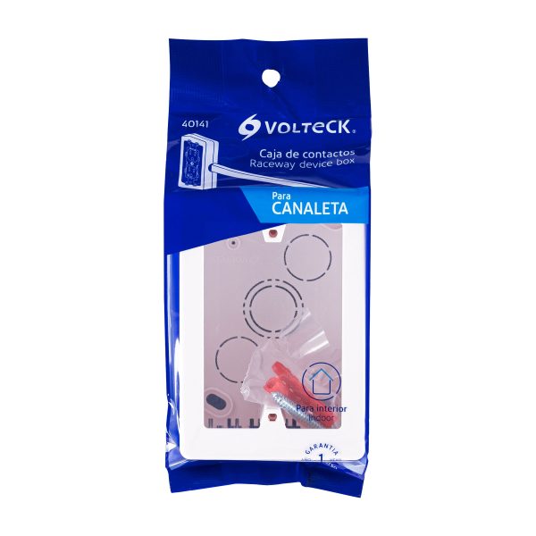 40141 - Caja de contactos para canaleta 3' x 5', blanca, Volteck