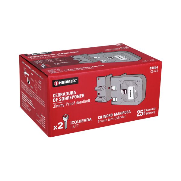 43494 - Cerradura sobreponer, puerta corrediza, mariposa, izquierda