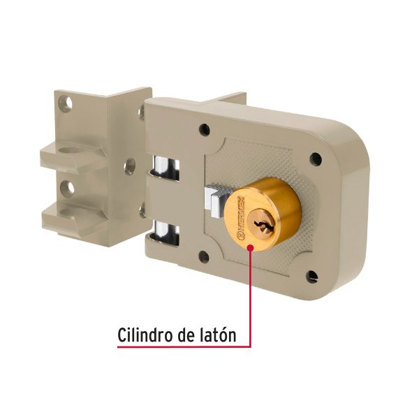 43495 - Cerradura sobreponer, puerta corrediza, clásica, izquierda