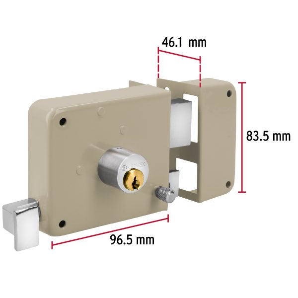 43585 - Cerradura sobreponer der instala-fácil, tradicional, blíster
