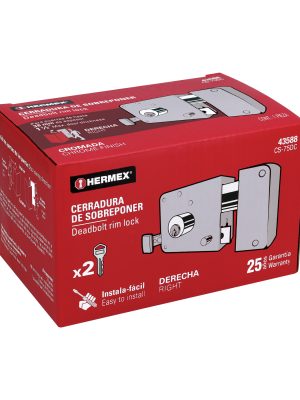 CS-75DCE1.jpg 43588 - Cerradura sobreponer der instala-fácil, cromada, tradicional