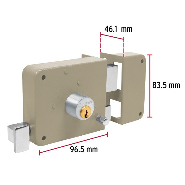 43576 - Cerradura sobreponer der instala-fácil, tradicional, caja