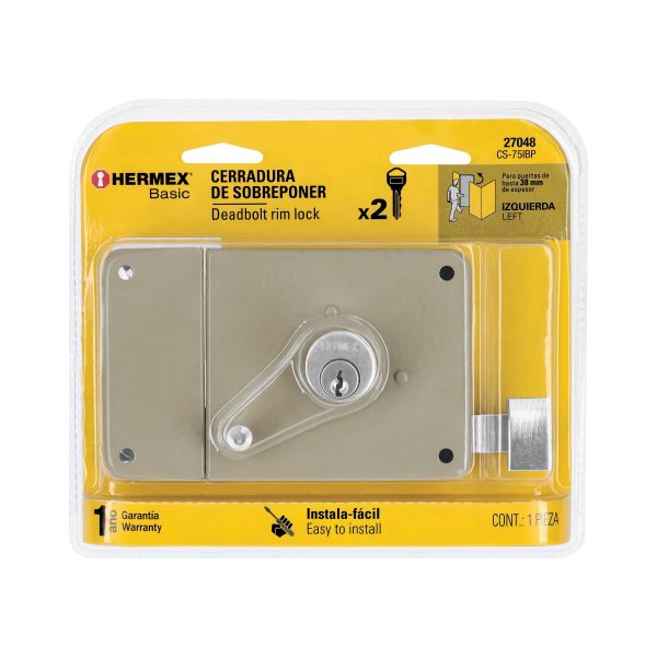 27048 - Cerradura sobreponer izq instala-fácil, blíster, BASIC