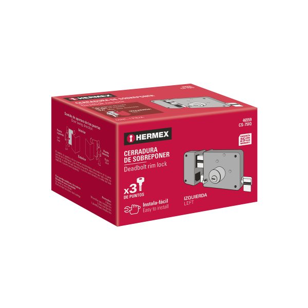 46559 - Cerradura sobreponer izq instalafácil, llave puntos, caja